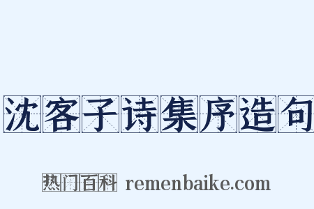 沈客子诗集序造句是什么意思的图片